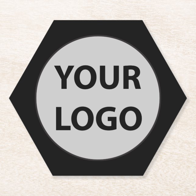 Create Your Own Company Business Logo Paper Coaster (Front)