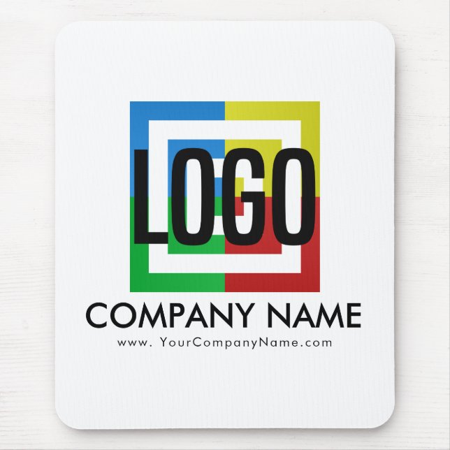 Create Your Own Company Logo Business Details Mouse Mat (Front)