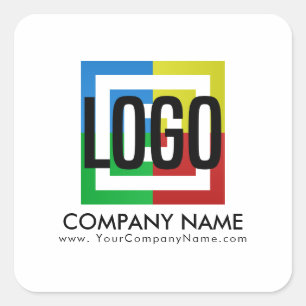 Create Your Own Company Logo Business Details Square Sticker