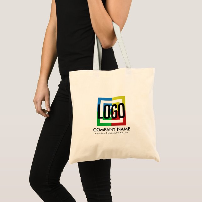 Create Your Own Company Logo Business Details Tote Bag (Front (Product))