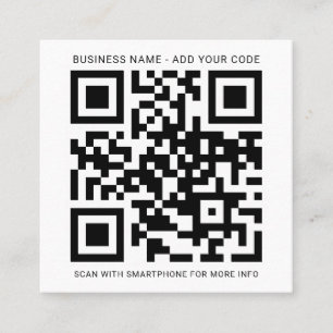 Create Your Own Company QR Code Square Business Card