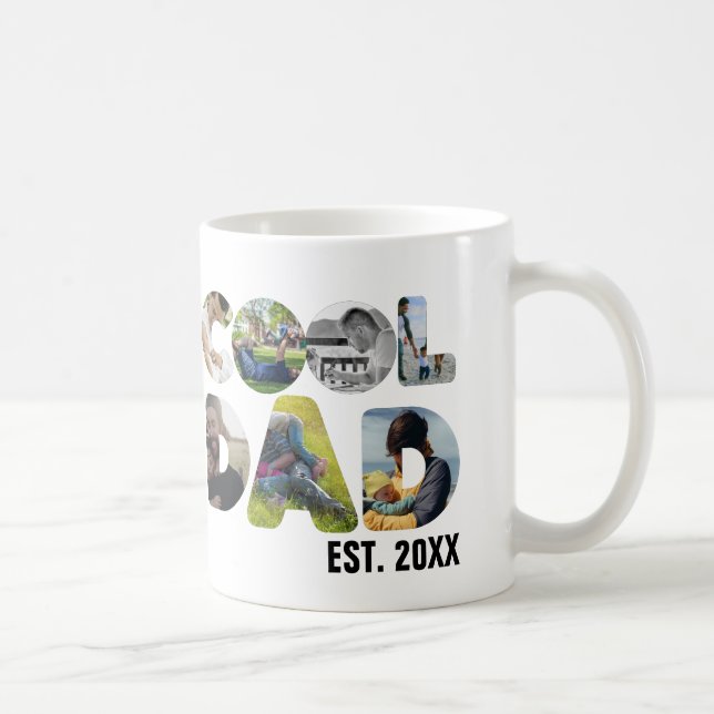 Create your own cool dad 7 letter photo for him coffee mug (Right)