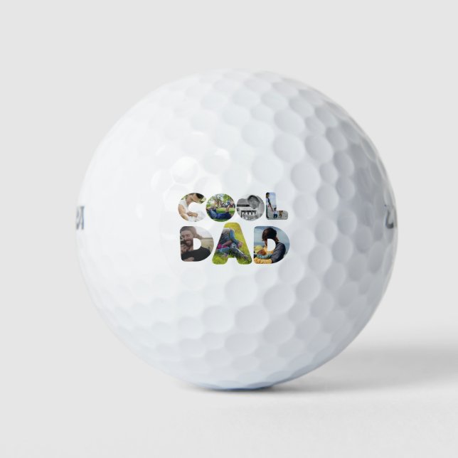 Create your own cool dad 7 letter photo for him golf balls (Front)