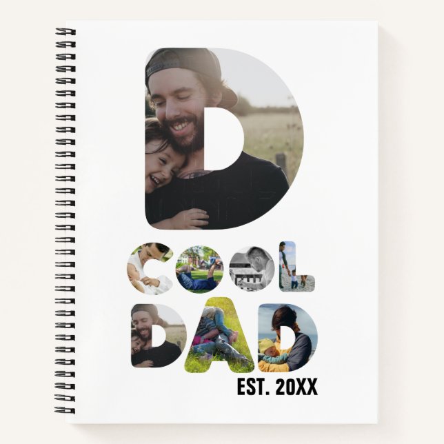 Create your own cool dad 7 letter photo for him notebook (Front)