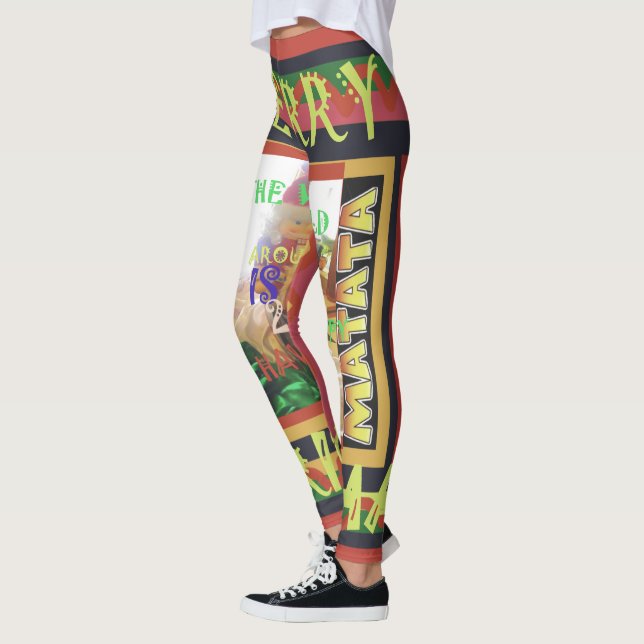 Create your own Cool Hakuna Matata Happy Christmas Leggings (Left)