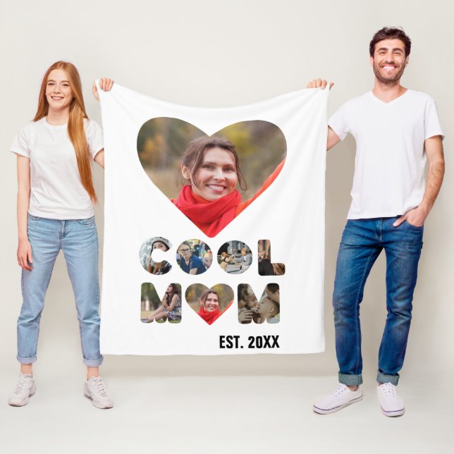 Create your own Cool mum 7 letter photo for her Fleece Blanket (In Situ)