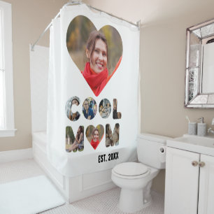 Create your own Cool mum 7 letter photo for her Shower Curtain