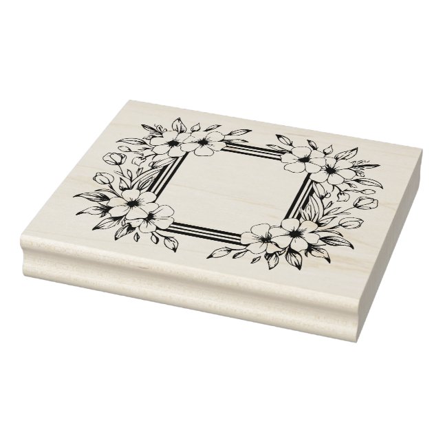 Create Your Own Cosmos Flower Frame Floral Rubber Stamp (Stamp)