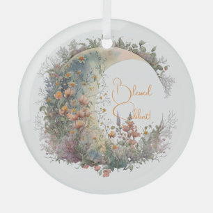 Create Your Own Cottagecore Floral Crescent Moon Glass Tree Decoration