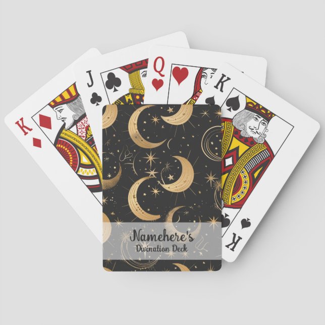 Create Your Own Crescent Moon Celestial Playing Cards (Back)