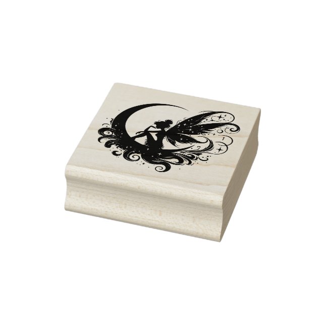 Create Your Own Crescent Moon Fairy Silhouette Rubber Stamp (Stamp)