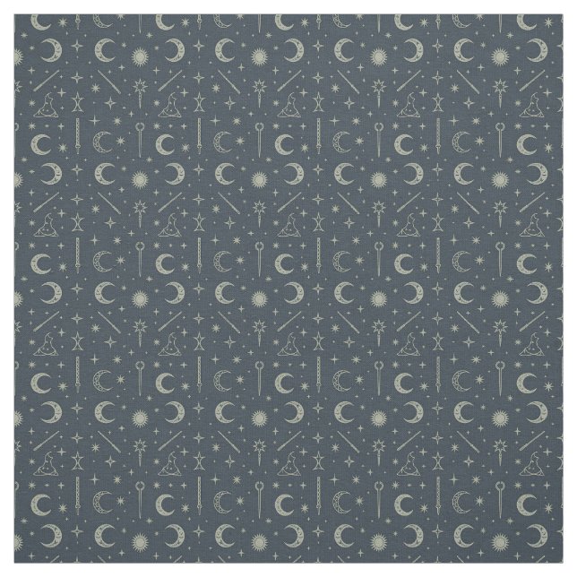 Create Your Own Crescent Moon Magic Wands Blue Fabric (Swatch)