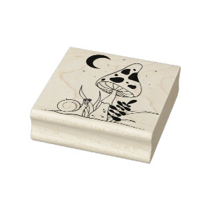Create Your Own Crescent Moon Mushroom Snail Rubber Stamp