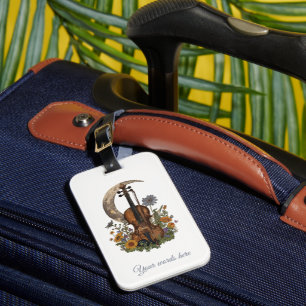 Create Your Own Crescent Moon Seranade on Violin Luggage Tag