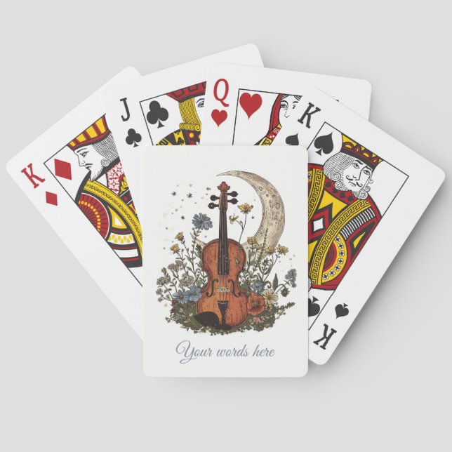 Create Your Own Crescent Moon Sonata on Violin Playing Cards (Back)