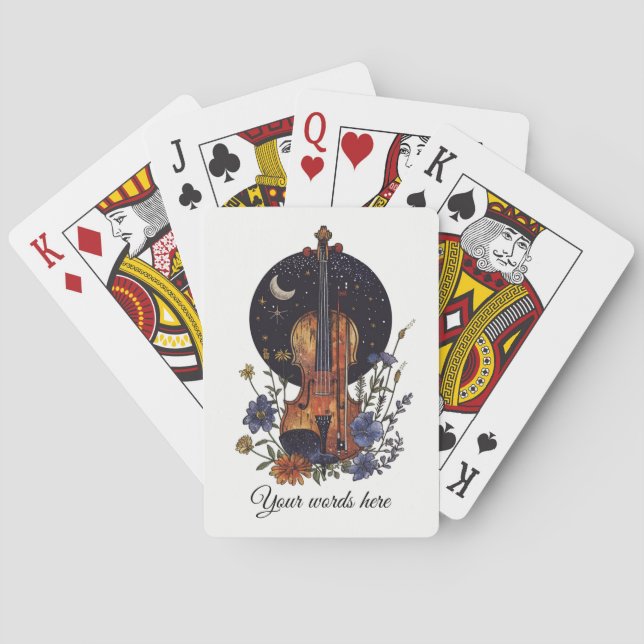 Create Your Own Crescent Moon Song on Violin Playing Cards (Back)