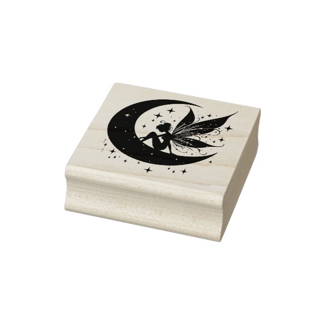 Create Your Own Crescent Moon Stars Fairy Rubber Stamp (Stamp)