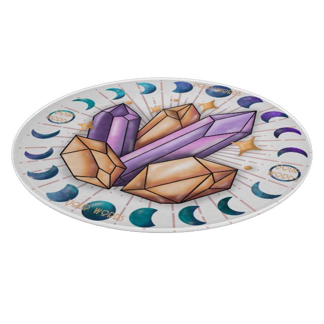 Create Your Own Crystals & Moon Phases Cutting Board (Corner)