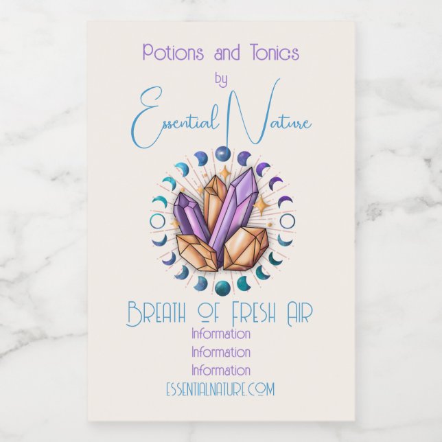 Create Your Own Crystals & Moon Phases Food Label (Single Label)