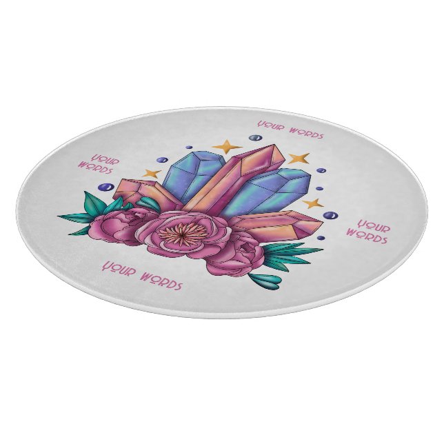 Create Your Own Crystals & Roses Cutting Board (Corner)