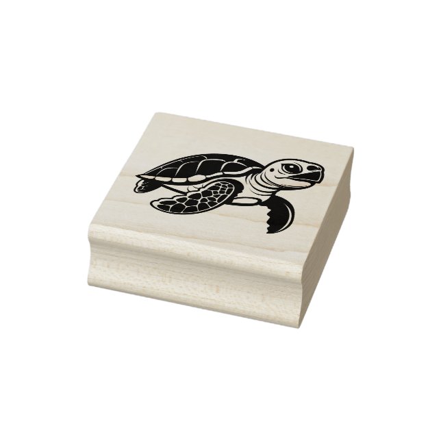 Create Your Own Curious Swimming Sea Turtle Rubber Stamp (Stamp)