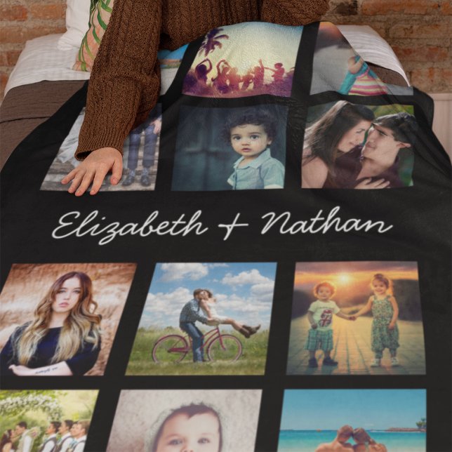 Create Your Own Custom 12 Photo Collage Keepsake Fleece Blanket (Creator Uploaded)