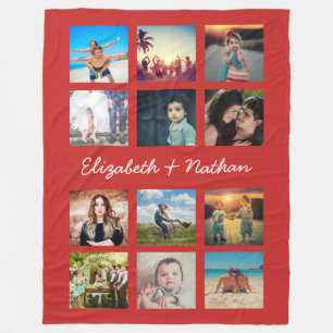 Create Your Own Custom 12 Photo Collage Memories Fleece Blanket