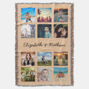 Create Your Own Custom 12 Photo Collage Memories Throw Blanket