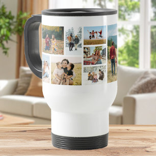 Create Your Own Custom 12 Photo Collage Travel Mug