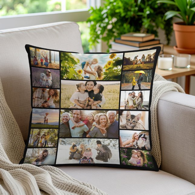 Create Your Own Custom 16 Photo Collage Cushion (Creator Uploaded)