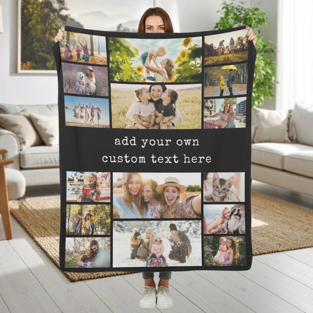 Create Your Own Custom 16 Photo Collage Fleece Blanket (Creator Uploaded)