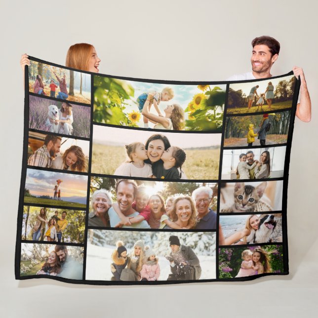 Create Your Own Custom 16 Photo Collage Fleece Blanket (In Situ)