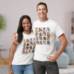 Create Your Own Custom 16 Photo Collage Unisex T-Shirt<br><div class="desc">Create your own 16 Photo Collage for Christmas, Birthdays, Weddings, Anniversaries, Graduations, Father's Day, Mother's Day or any other Special Occasion, with our easy-to-use design tool. Add your favourite photos of friends, family, vacations, hobbies and pets and you'll have a stunning, one-of-a-kind photo collage. Our custom photo collage is perfect...</div>