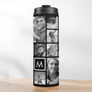 Create Your Own Custom 24 Photo Collage Monogram Thermal Tumbler