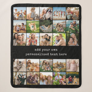 Create Your Own Custom 25 Photo Collage Sherpa Blanket