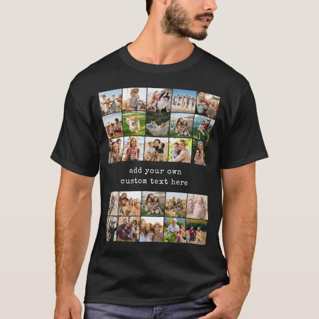 Create Your Own Custom 25 Photo Collage T-Shirt (Front)