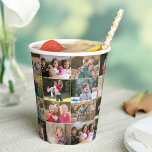 Create Your Own Custom 28 Photo Collage Paper Cups<br><div class="desc">Create your own custom, personalised, beautiful elegant faux gold script typography font, 28 photos collage on faux gold background, modern cool chic stylish classy, monogrammed, FDA approved for food contact and safety, ideal for cold and warm beverages alike, photo paper cups perfect for birthday parties, summer picnics, family get togethers,...</div>