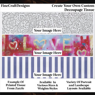 Create Your Own Custom 3 Photo Landscape Decoupage Tissue Paper