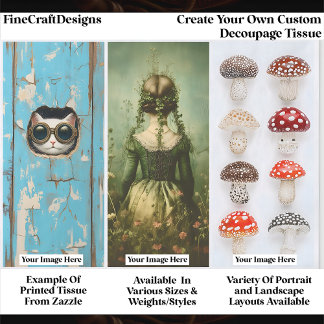 Create Your Own Custom 3 Photo Portrait Decoupage Tissue Paper