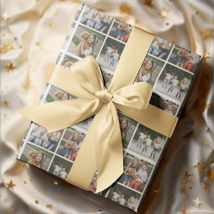 Create Your Own Custom 4 Photo Grid Wrapping Paper