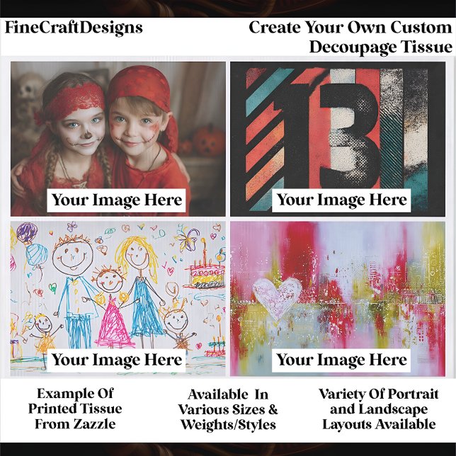 Create Your Own Custom 4 Photo Landscape Decoupage Tissue Paper (Creator Uploaded)