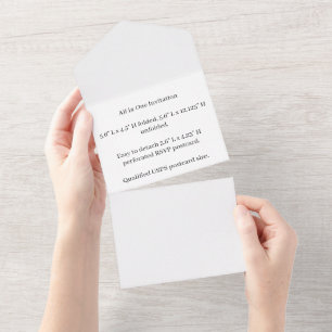 Create Your Own Custom 5.6" L x 4.5" H Folded All In One Invitation
