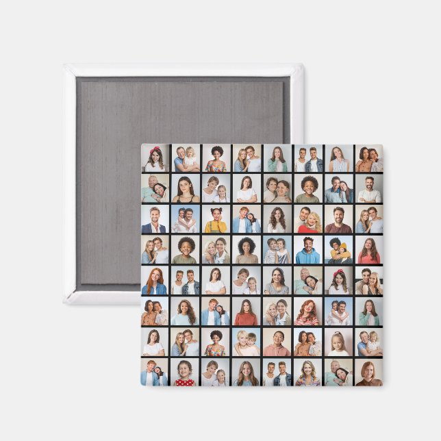 Create Your Own Custom 64 Photo Collage Magnet (Front/Back)