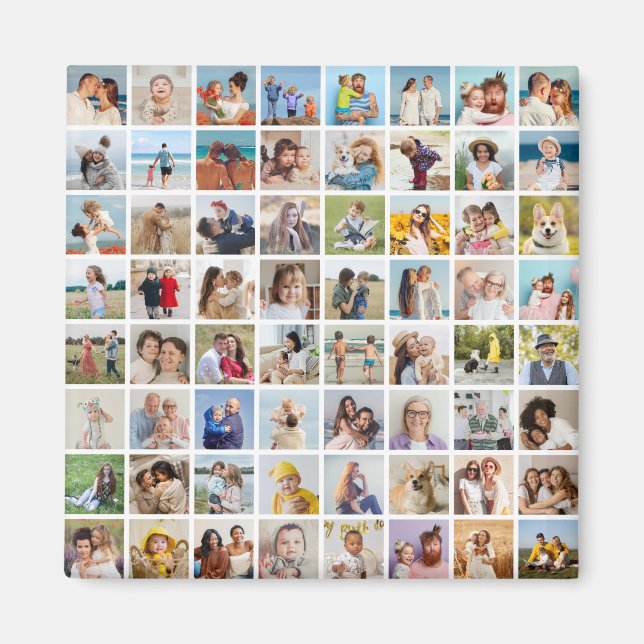 Create Your Own Custom 64 Photo Collage Magnet (Front)