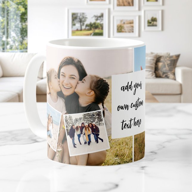 Create Your Own Custom 6 Photo Collage With Text Coffee Mug (Creator Uploaded)