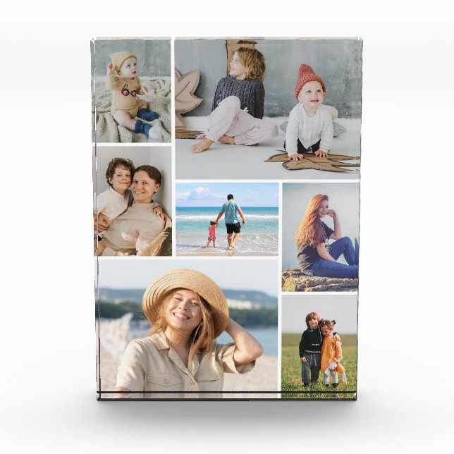 Create Your Own Custom 7 Photo Collage Photo Block (Front)