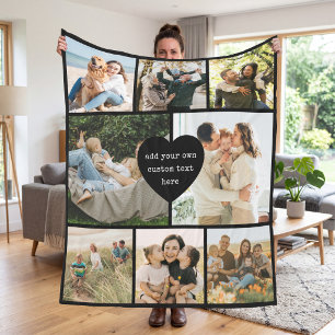 Create Your Own Custom 8 Photo Collage Fleece Blanket