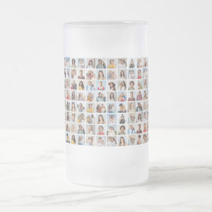 Create Your Own Custom 96 Photo Collage Frosted Glass Beer Mug
