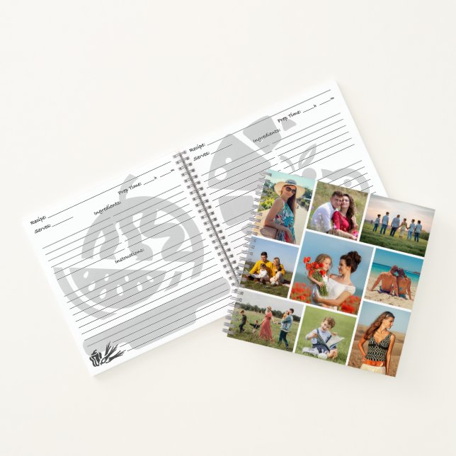 Create Your Own Custom 9 Photo Collage Recipe Notebook (Inside)