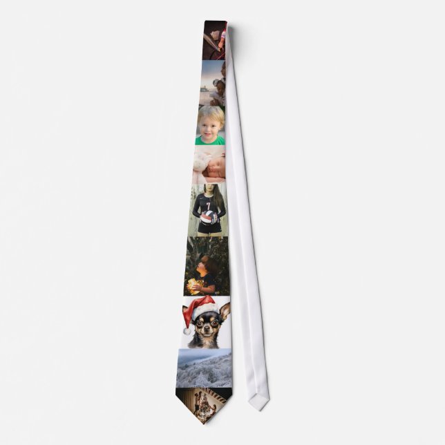 Create Your Own Custom 9 Photo Collage Tie (Front)